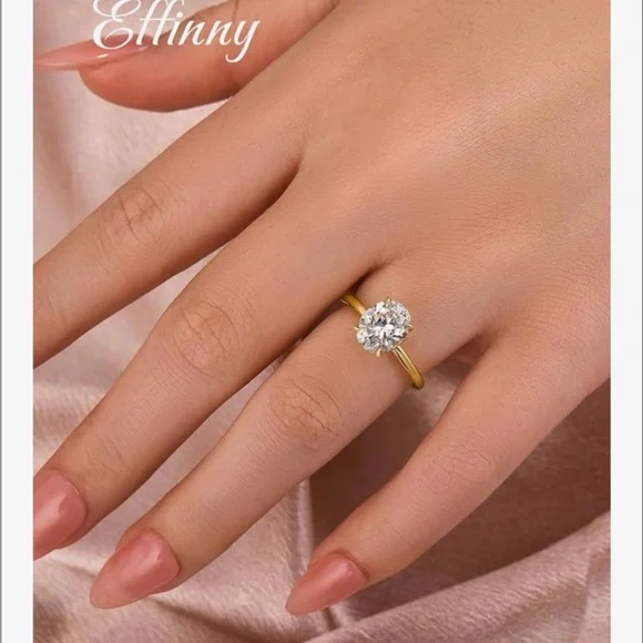 Gold Moissanite Ring Size 6 - Picture 6 of 7